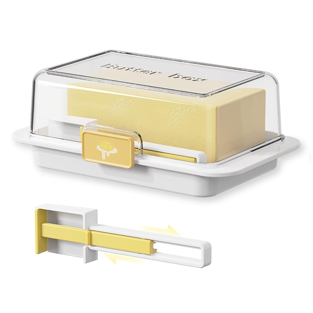 HASTHIP® Butter Cheese Storage Case & Butter Cheese Corner Cutter Butter Fresh Box for 200-500g Butter Block Box Butter Divider Storage Box with Bottom Dividing Guiding Line HASTHIP® Butter Cheese Storage Case & Butter Cheese Corner Cutter Butter Fresh Box for 200-500g Butter Block Box Butter Divider Storage Box with Bottom Dividing Guiding Line
